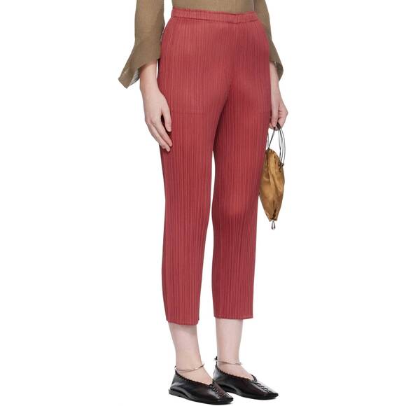 NEW ISSEY MIYAKE lamp shade pants in dark red